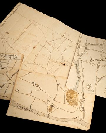 Lot #8036 Revolutionary War (4) Hand-Drawn Maps