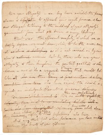 Lot #8003 [King George III] Baptist Noel Turner Autograph Draft Proposal for Settling the American Colonies (c. 1775) - Image 2