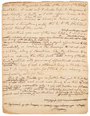 Lot #8003 [King George III] Baptist Noel Turner Autograph Draft Proposal for Settling the American Colonies (c. 1775) - Image 4