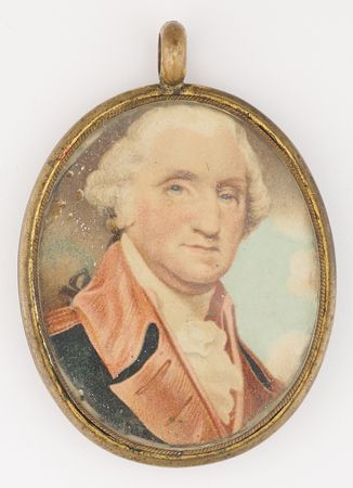 Lot #8067 George Washington Memorial Portrait Pendant with Locks of Hair Attributed to George and Martha Washington, Descended Through the Family of Major General Benjamin Lincoln - Image 2