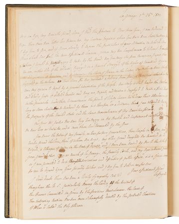 Lot #8070 Thomas Jefferson Franking Signature and Marquis de Lafayette Autograph Letter Signed in Custom-Bound Book - Lafayette in Virginia - Image 4