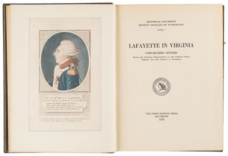 Lot #8070 Thomas Jefferson Franking Signature and Marquis de Lafayette Autograph Letter Signed in Custom-Bound Book - Lafayette in Virginia - Image 5