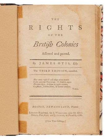 Lot #8001 James Otis: The Rights of the British Colonies Asserted and Proved (Third Edition, 1766) - Image 3