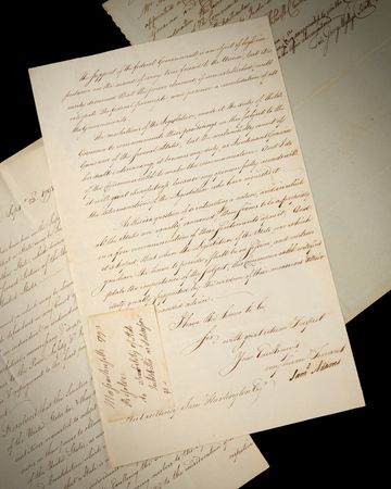 Lot #8061 Samuel Adams Letter Signed on His First
