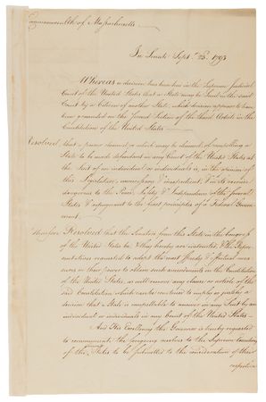 Lot #8061 Samuel Adams Letter Signed on His First Day as Governor of Massachusetts on 