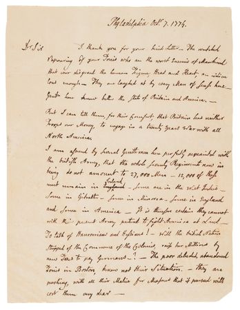 Lot #8006 John Adams Handwritten Letter on the Eve of Revolution, Declaring that 