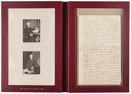 Lot #8004 John Hancock and Samuel Adams Letter Signed on American Radicals' Disaffection with British Colonial Policies and 