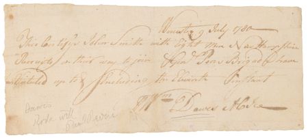 Lot #8011 William Dawes Revolutionary War-Dated Autograph Document Signed, Issuing Rations to Continental Army Recruits Five Years After His Midnight Ride with Paul Revere - Image 2