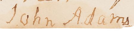 Lot #8069 John Adams Letter Signed, Declaring 