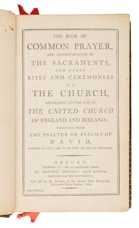 Lot #8068 Book of Common Prayer with Rare Double Fore-Edge Paintings of George Washington, Martha Washington, and Revolutionary War Scenes - Image 3
