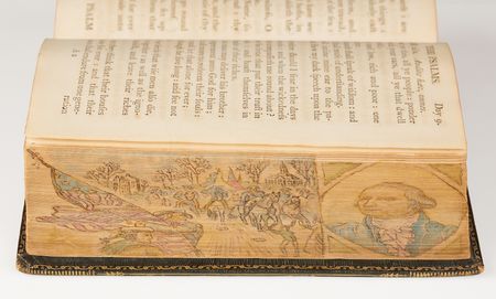 Lot #8068 Book of Common Prayer with Rare Double Fore-Edge Paintings of George Washington, Martha Washington, and Revolutionary War Scenes - Image 4