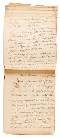 Lot #8019 Washington Headquarters: Orderly Book of the 3rd Massachusetts Regiment with the Newburgh Address and Proclamation of Peace (1782-1783) - Image 6