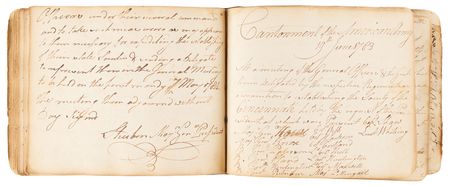 Lot #8020 Washington Headquarters: Orderly Book of the 4th Massachusetts Regiment with the Proclamation of Peace and Founding Texts of the Society of the Cincinnati (1782-1783) - Image 6