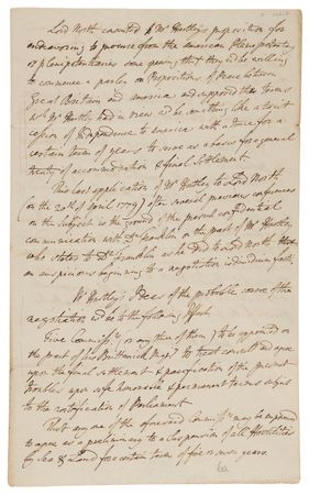 Lot #8046 David Hartley the Younger (7) Revolutionary War-Era Handwritten Manuscripts on Peace Negotiations by Britain's Sole Signatory to the Treaty of Paris - Image 3