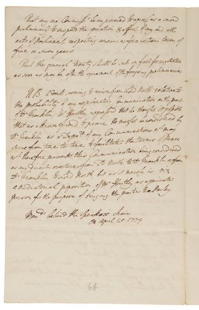 Lot #8046 David Hartley the Younger (7) Revolutionary War-Era Handwritten Manuscripts on Peace Negotiations by Britain's Sole Signatory to the Treaty of Paris - Image 4