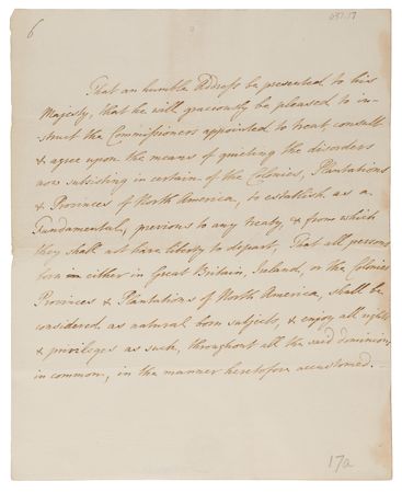 Lot #8046 David Hartley the Younger (7) Revolutionary War-Era Handwritten Manuscripts on Peace Negotiations by Britain's Sole Signatory to the Treaty of Paris - Image 6