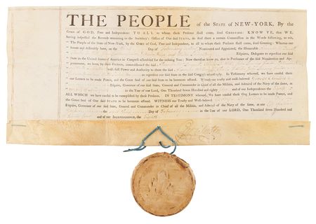 Lot #8045 George Clinton Document Signed as Governor of New York, Appointing Delegates to the Continental Congress (February 3, 1784) - Image 2