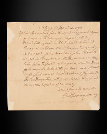 Lot #8023 Charles Thomson Revolutionary War-Dated