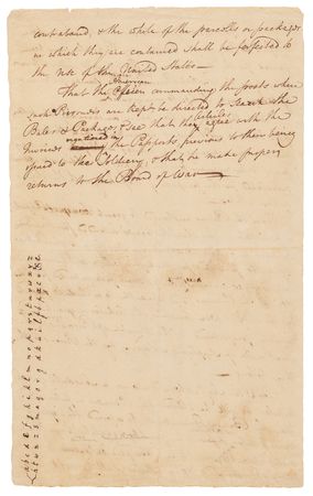 Lot #8032 Arthur Middleton Handwritten Revolutionary War-Era Congressional Resolution on Maintenance of Prisoners of War, with Secret Cipher Key - Image 3