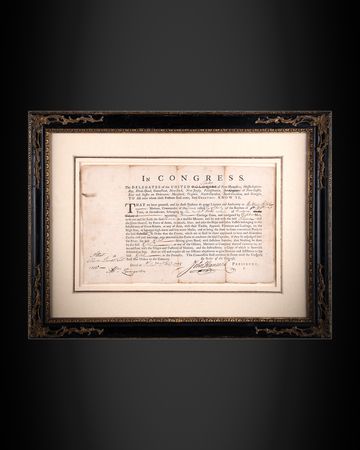 Lot #8025 John Hancock War-Dated Document Signed,