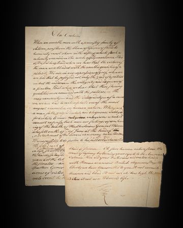 Lot #8008 Joseph Warren: Manuscript Draft Eulogy