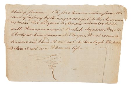 Lot #8008 Joseph Warren: Manuscript Draft Eulogy for the Patriot General Killed at Bunker Hill, Published in the Pennsylvania Magazine During Thomas Paine's Editorship (1775) - Image 5