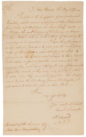Lot #8039 Benedict Arnold War-Dated Letter Signed with Handwritten Loyalist Confession Warning of Enemy Infiltration - Written Three Years Before His Own Defection to the British - Image 2