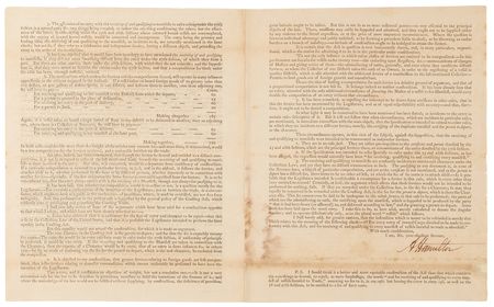 Lot #8060 Alexander Hamilton Signed Treasury Department Circular on the Interpretation of the Coasting Act - Image 3