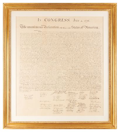 Lot #8033 Declaration of Independence: Force Print from W. J. Stone's Copperplate (c. 1833) - Image 2
